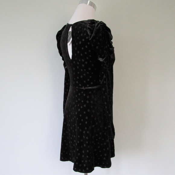 NWT Topshop Velvet Burnout Puff Sleeve Midi Dress - Picture 6 of 8